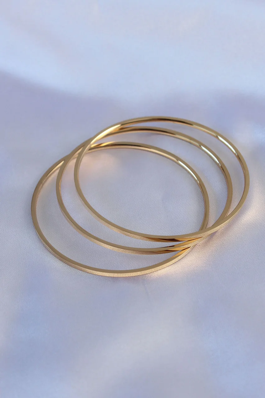 316l Çelik Gold Renk Ajda Model Kadın 60 Mm Bilezik - Tj-bb5360 Diğer