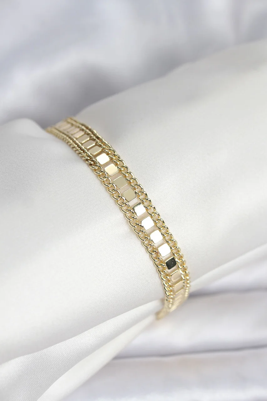316l Çelik Gold Renk Pullu Zincir Model Kadın Bileklik Tj-bb8159 Diğer