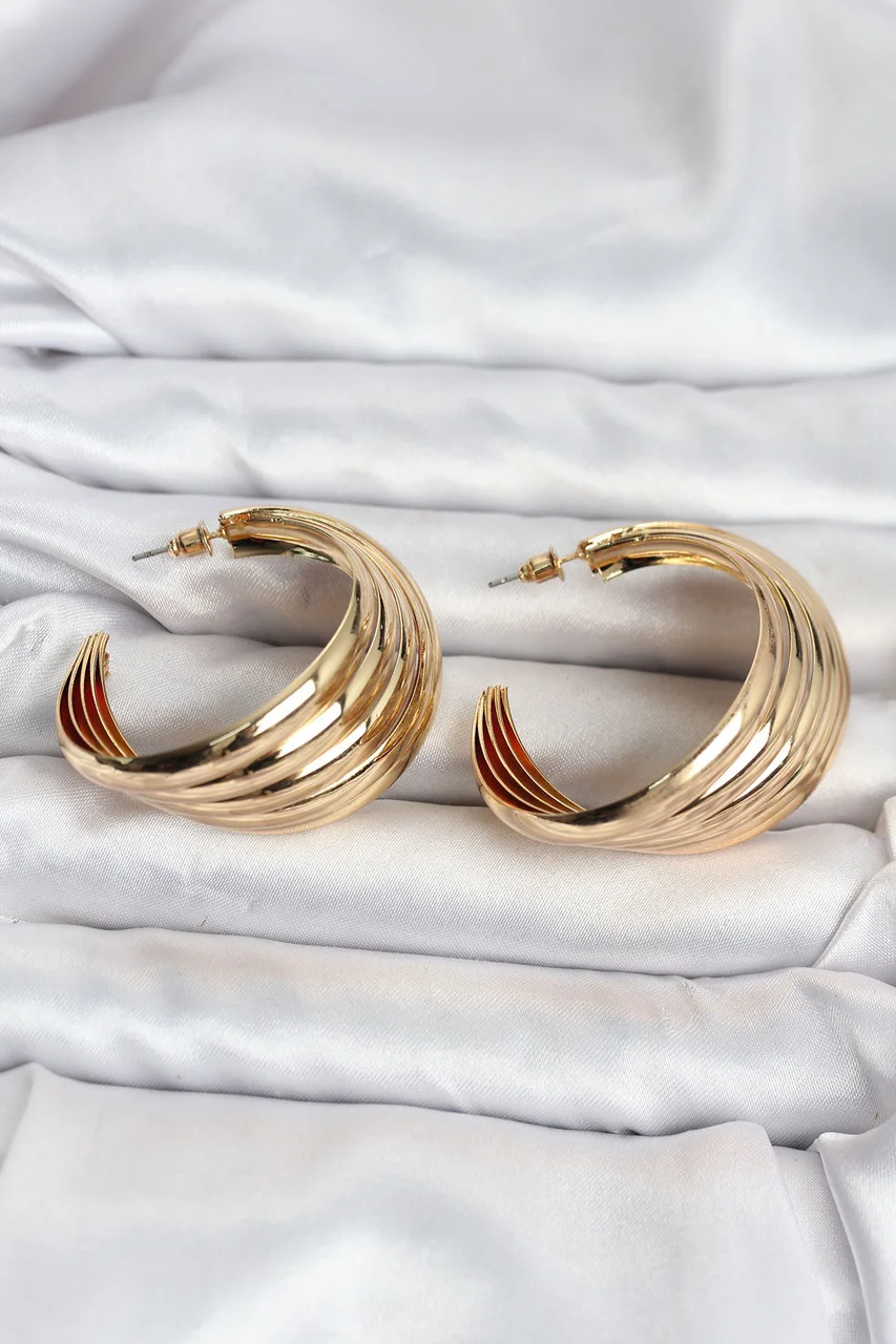 316l Çelik Gold Renk Yarım Halka Model Kadın Küpe Tj-bkp11502 Diğer