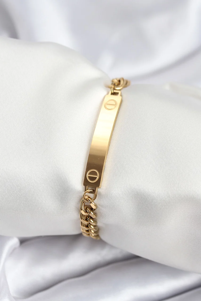 316l Çelik Gold Renk Yazı Yazmaya Uygun Kadın Bileklik Tj-bb7918 Diğer