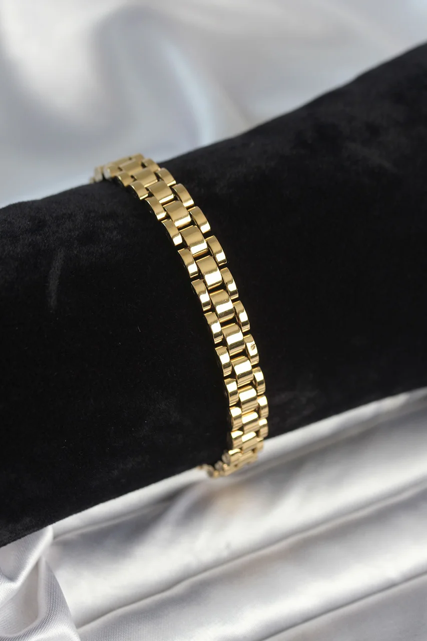 316l Çelik Gold Renk 7 Mm Kalınlık Erkek Bileklik Tj-eb3763 Diğer