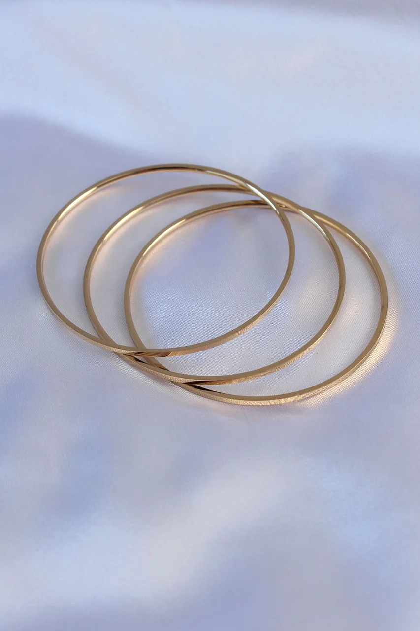 316l Çelik Gold Renk Ajda Model Kadın 65 Mm Bilezik Tj-bb5361 Diğer