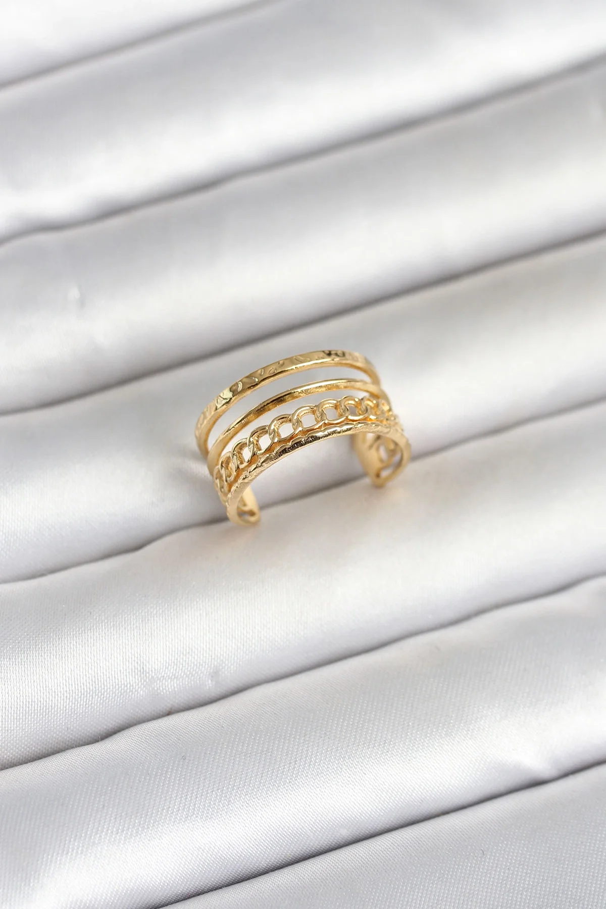 316L Çelik Gold Renk Zincirli Vintage Model Kadın Yüzük Fiyatı, Yorumları ve Özellikleri