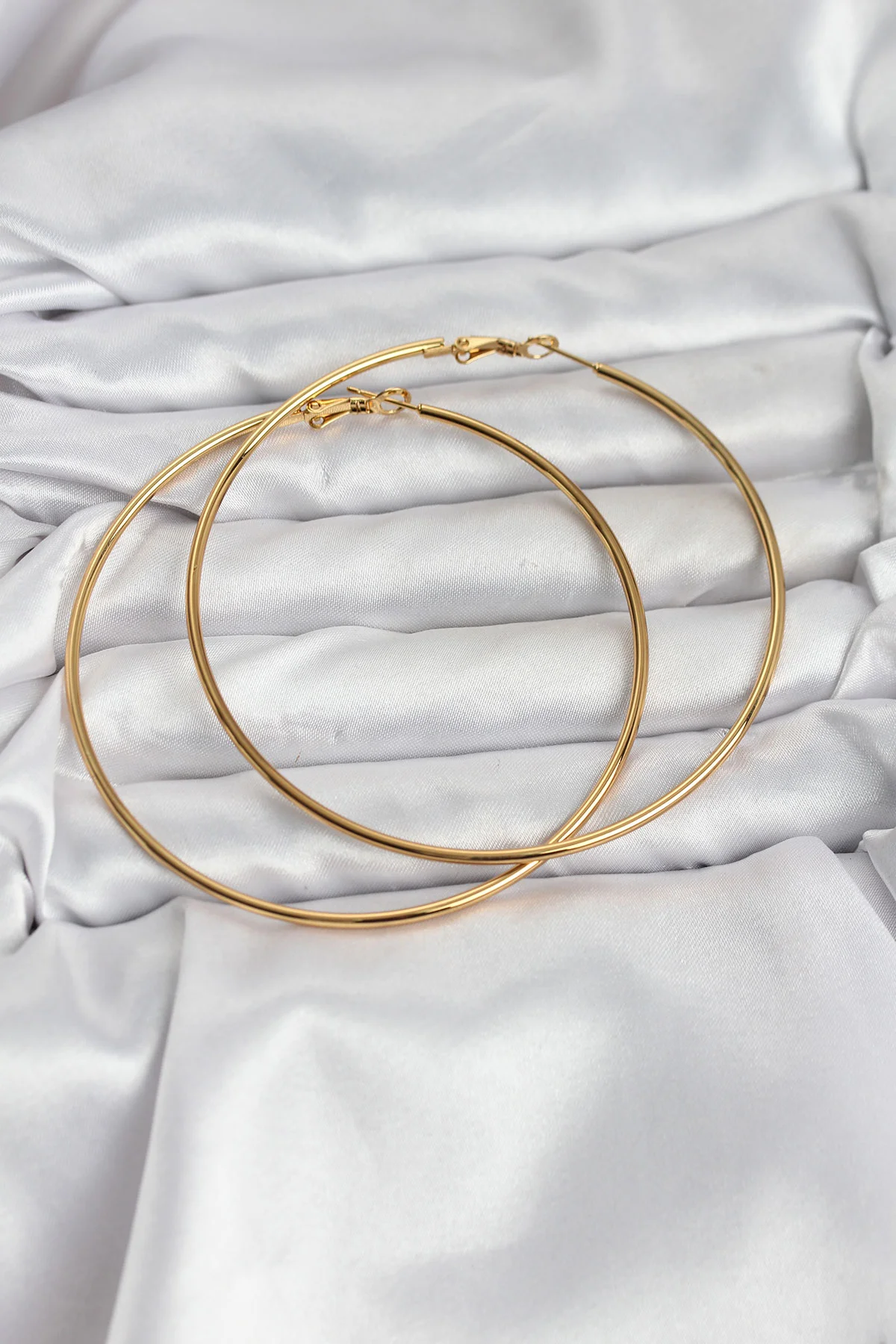 316L Çelik Gold Renk 75 mm Halka Küpe 5886 - Paslanmaz ve Kaliteli Takı