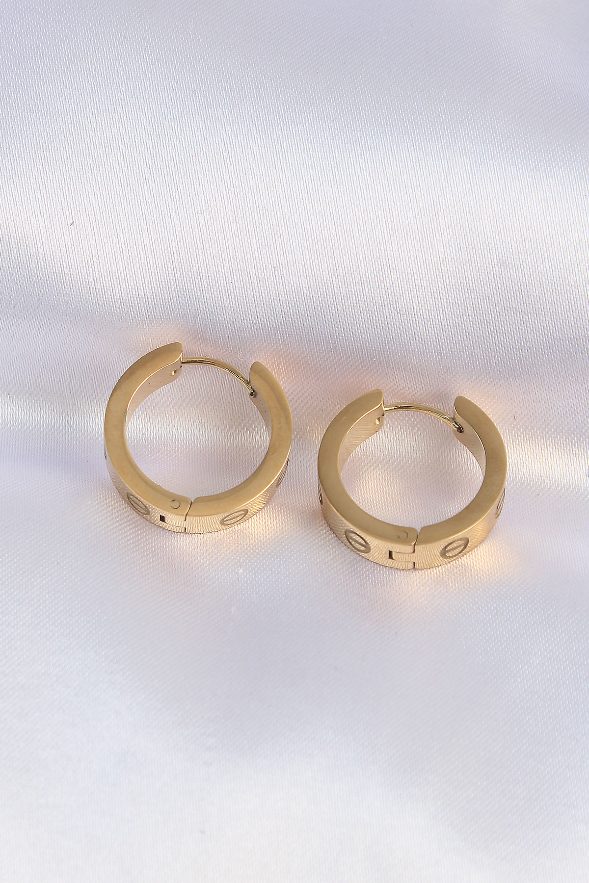 316L Çelik Gold Renk Model Halka Küpe - TJ-BKP9004
