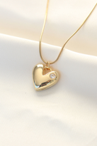 Stillove 316L Çelik Gold Renk Tek Taşli Kalp Kolye