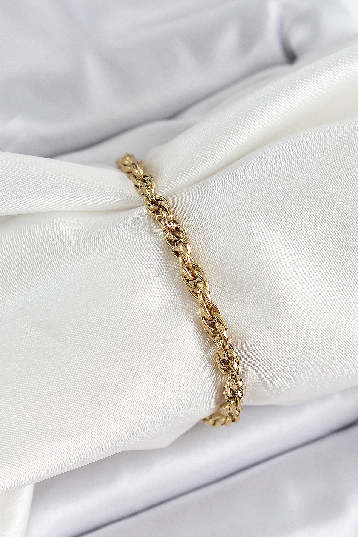 316L Çelik Gold Renk Burgu Model Kadın Bileklik - TJ-BB7074