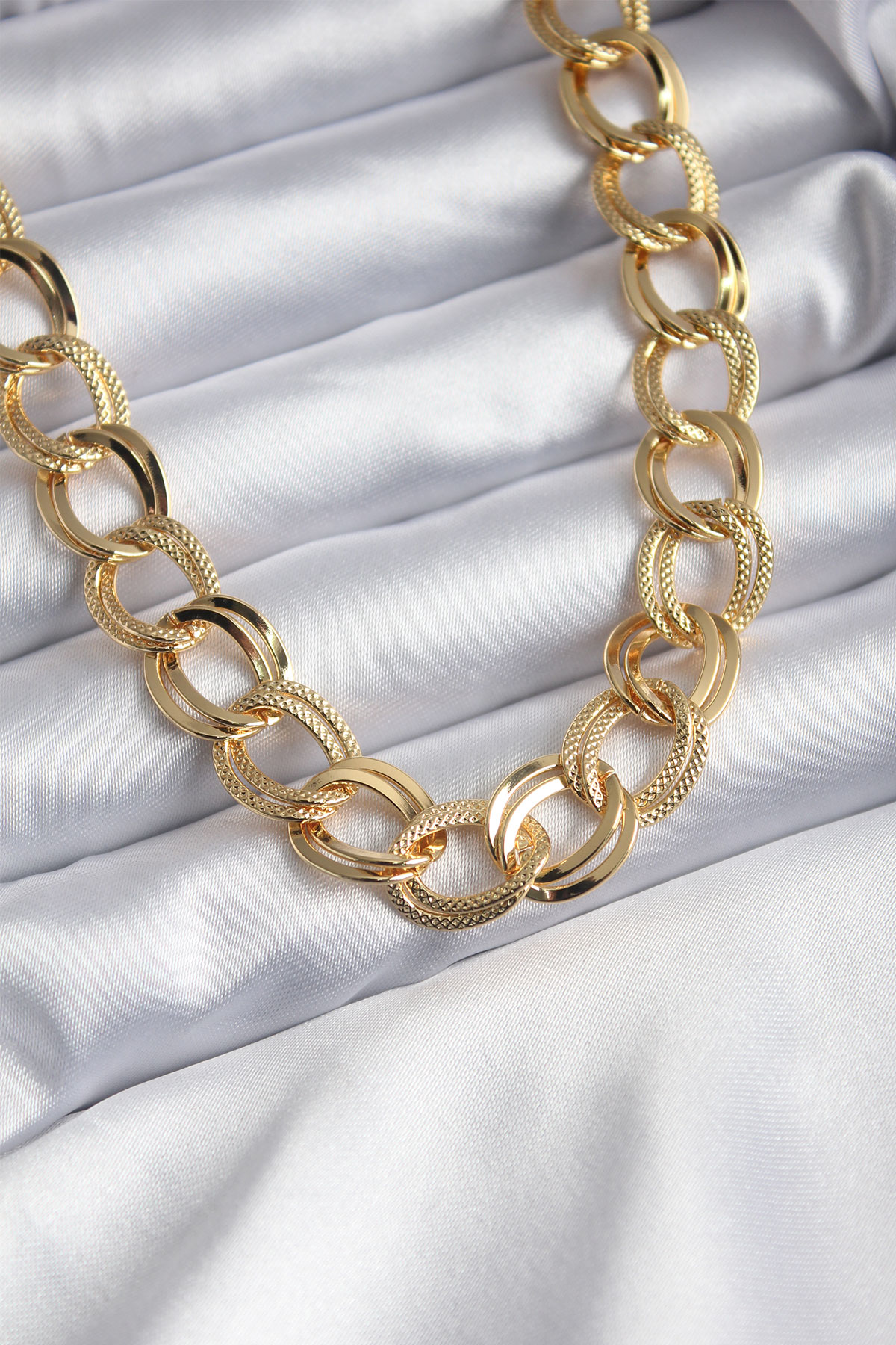 316L Çelik Gold Renk Samanyolu Model Kadın Kolye SL6641