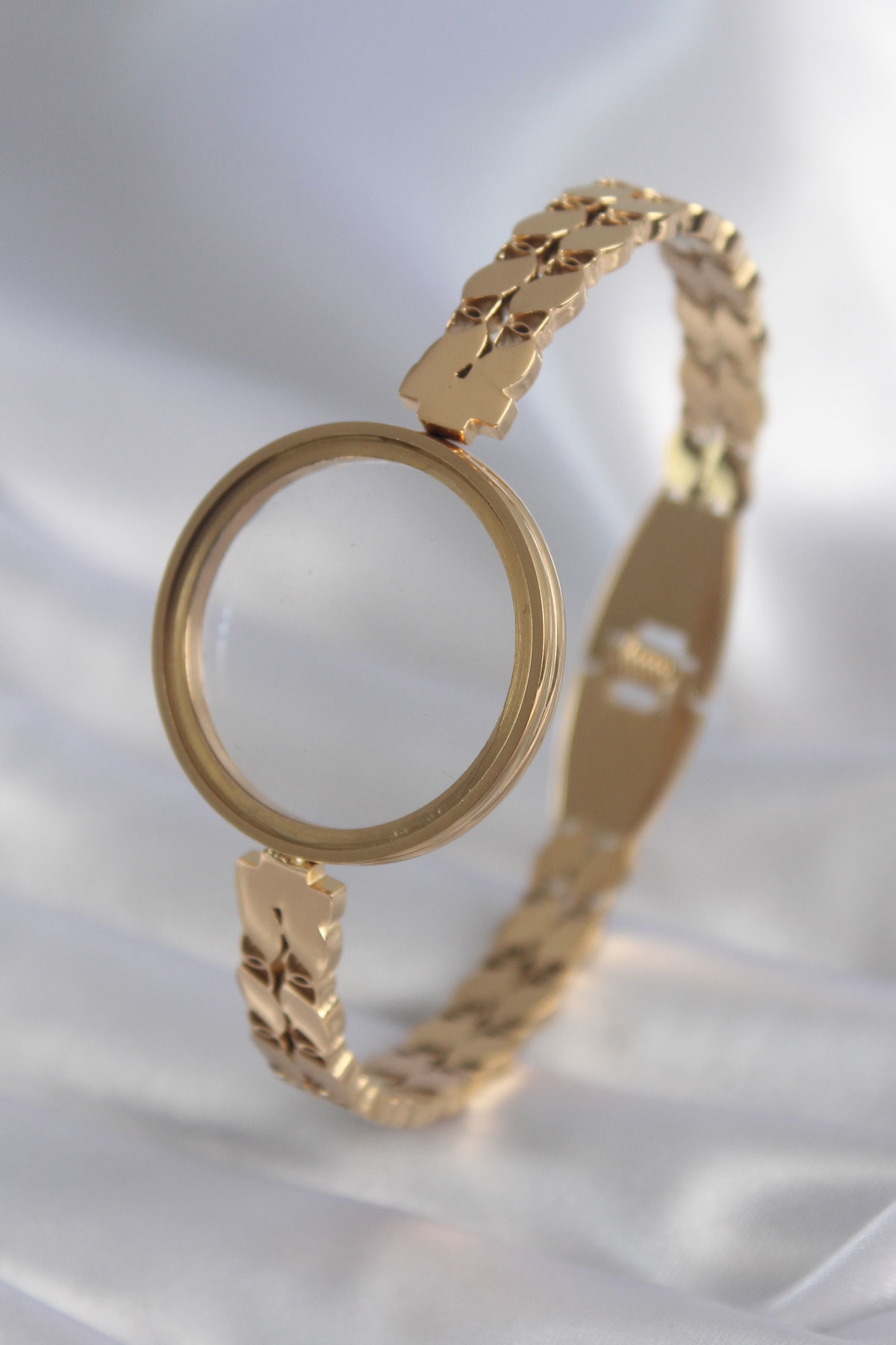 Stillove 316L Çelik Gold Renk Arpa İşleme Açılabilir Fanus Model Kadın Kel