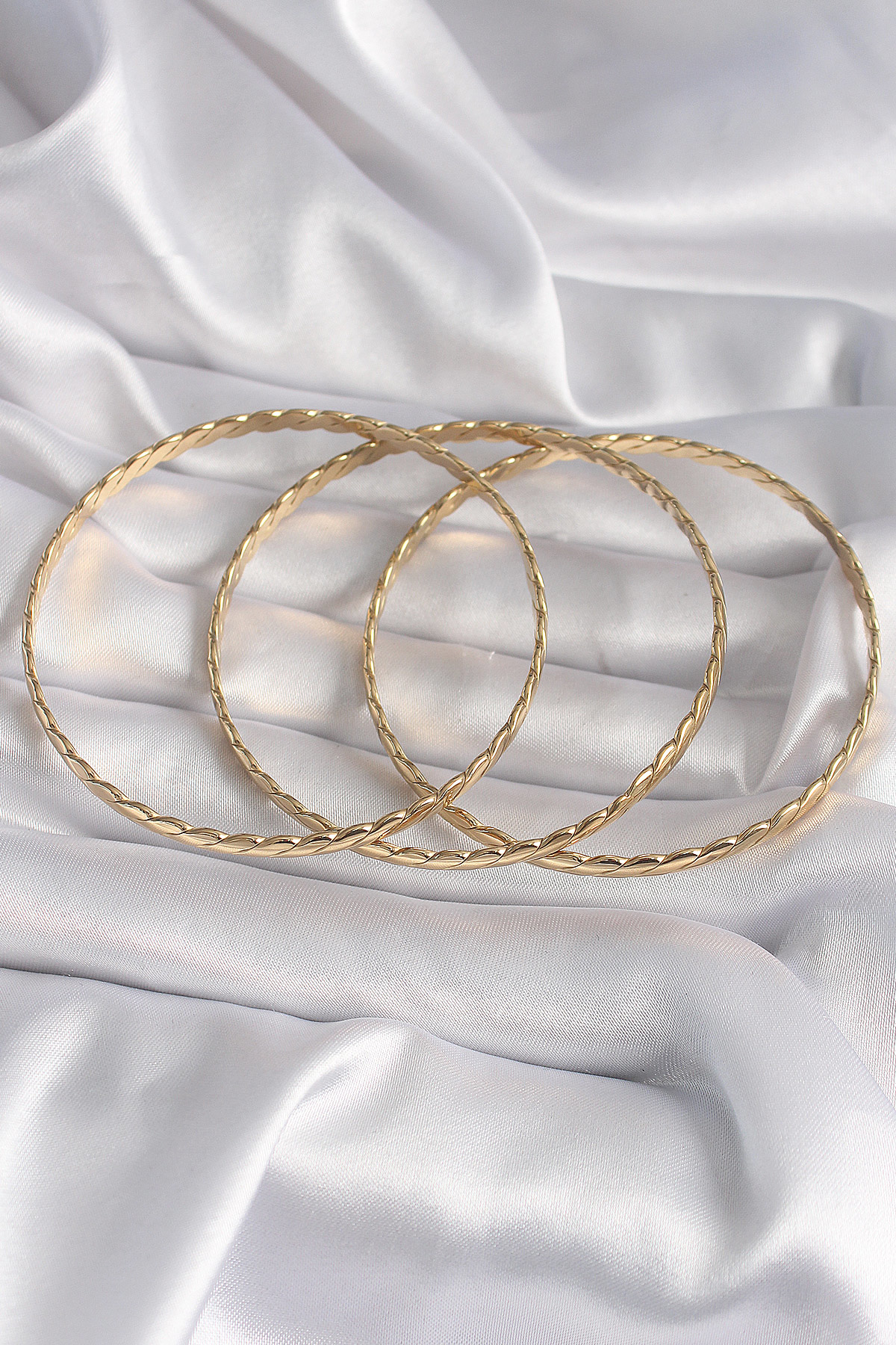 316L Çelik Gold Renk Burma Ajda Model Kadın Bileklik - TJ-BB6484