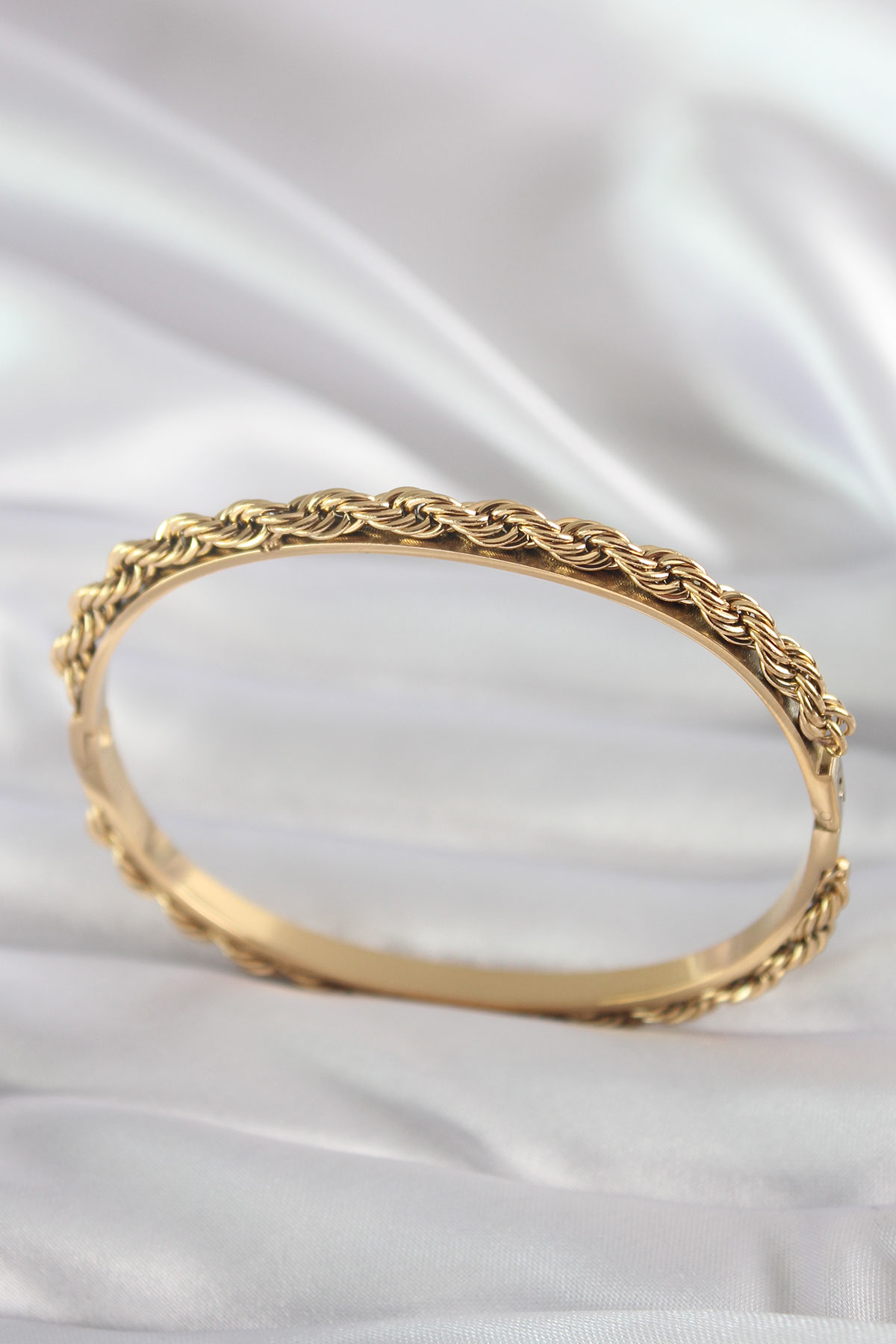 Stillove 316L Çelik Gold Renk Burgu Zincir Model Kadın Kelepçe