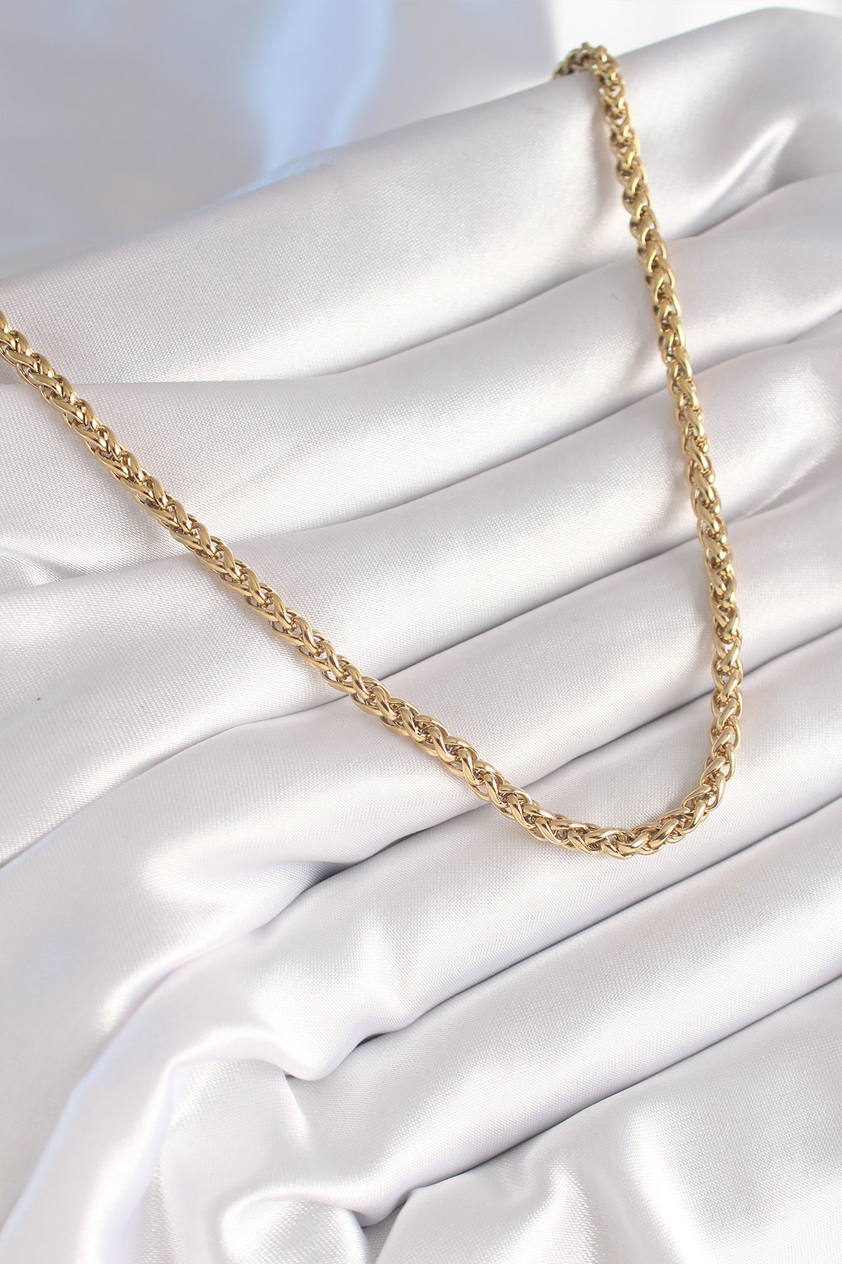 Stillove 316L Çelik Gold Renk Burgu Zincir Model Kadin Kolye Sl7479