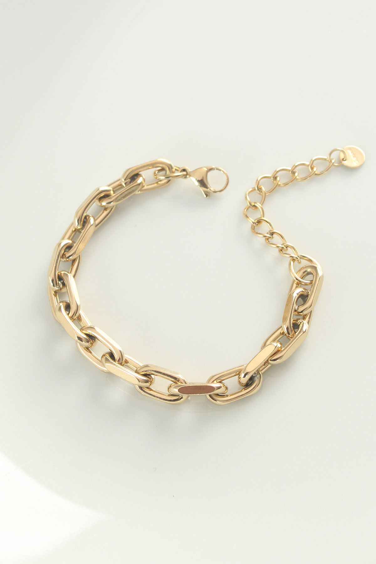 Stillove 316L Çelik Gold Renk Kalın Baklalı Zincir Bileklik