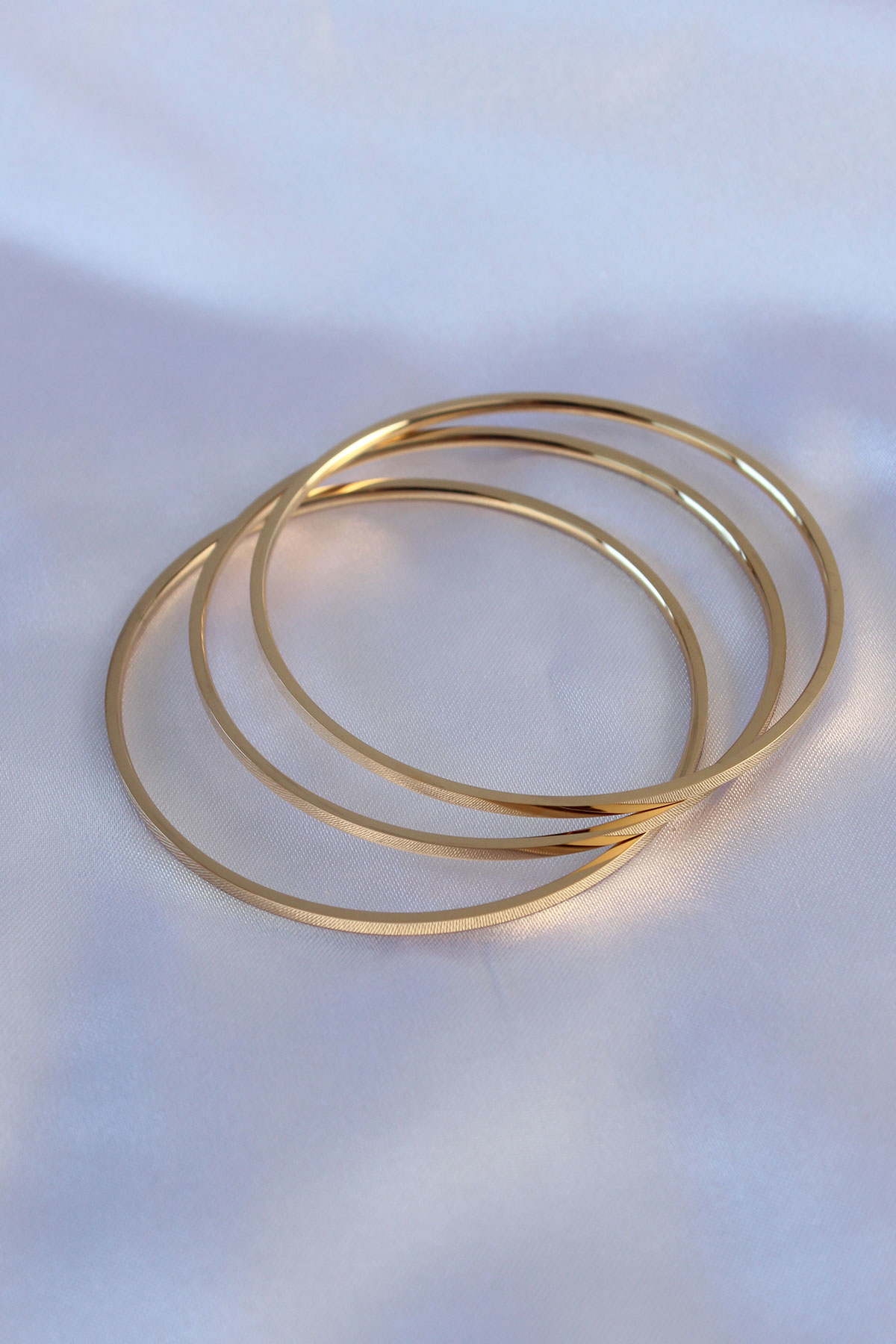 Stillove 316L Çelik Gold Renk 3'Lü Ajda Model Kadın 60 Mm Bilezik Sl6263