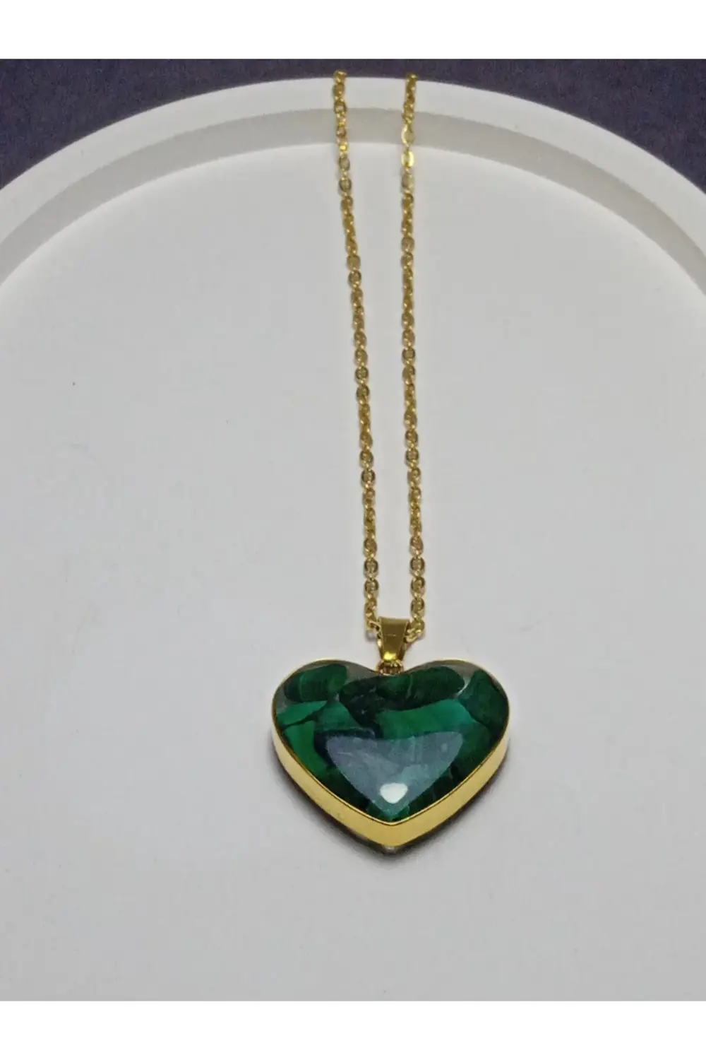 316L ÇELİK GRENA KALP KOLYE