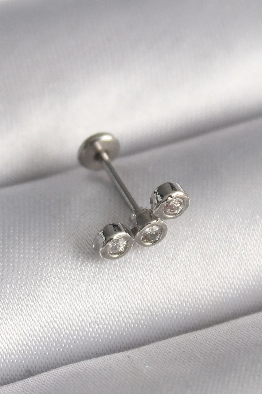 316l Çelik Gümüş Renk Zirkon Taşlı Tragus Piercing Tj-pr1349 Diğer