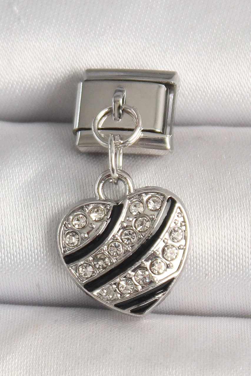 316l Çelik Gümüş Renk Zirkon Taşlı Kalp Model Nomination Charm Tj-bc1316 Diğer