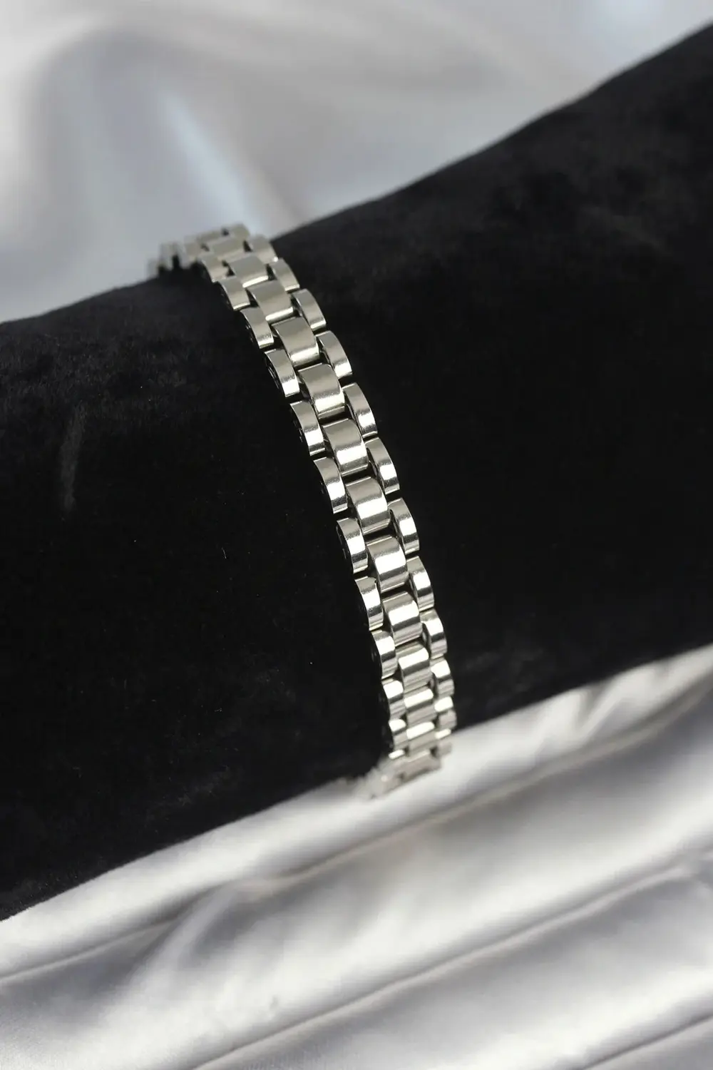 316L Çelik Gümüş Renk 7 mm Kalınlık Erkek Bileklik