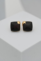 Tükkan Accessories 316L Çelik Kare Siyah Detay Kol Düğmesi Gold Renk Kutulu Özel Tas