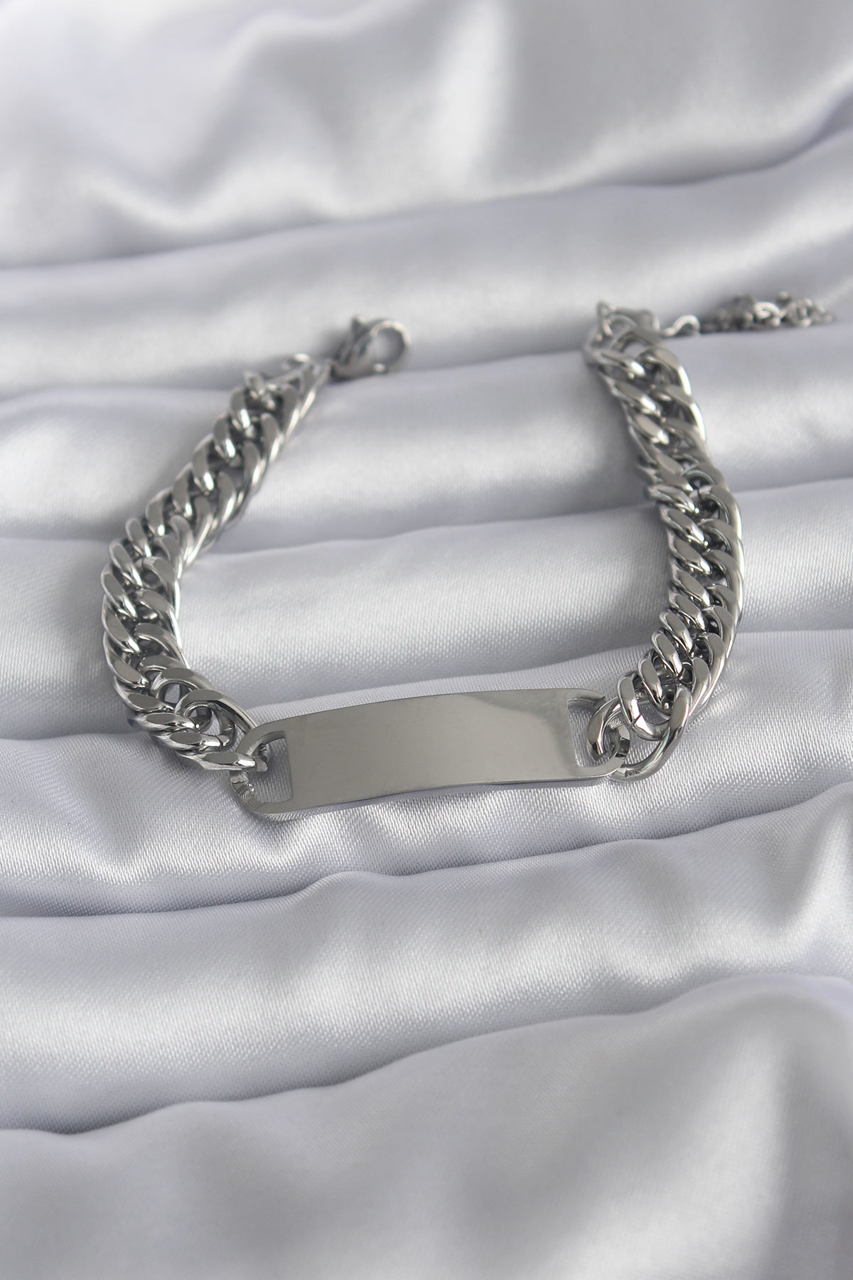 316L Çelik Özel Seri   Gümüş Renk İsim Yazılabilir Plaka Model Ka