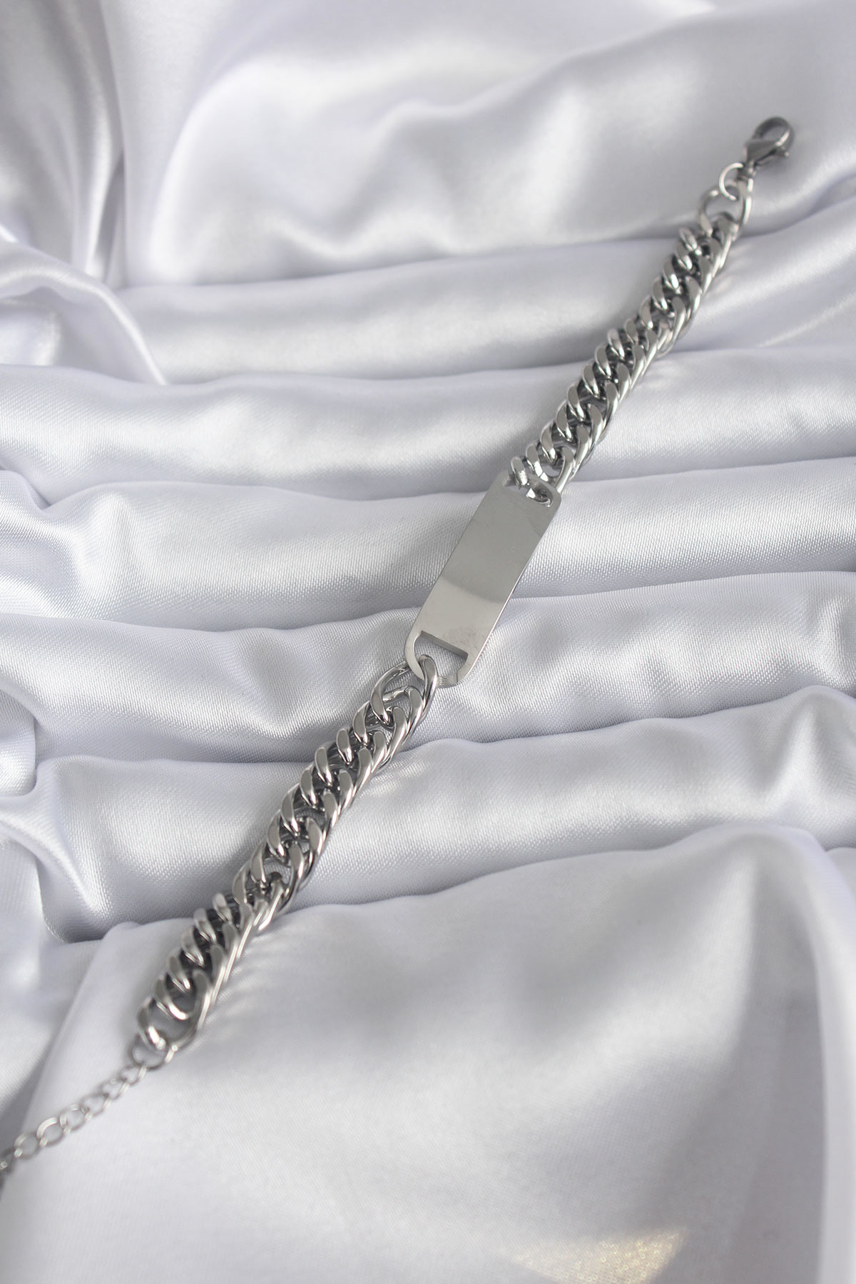 316L Çelik Özel Seri   Gümüş Renk İsim Yazılabilir Plaka Model Ka