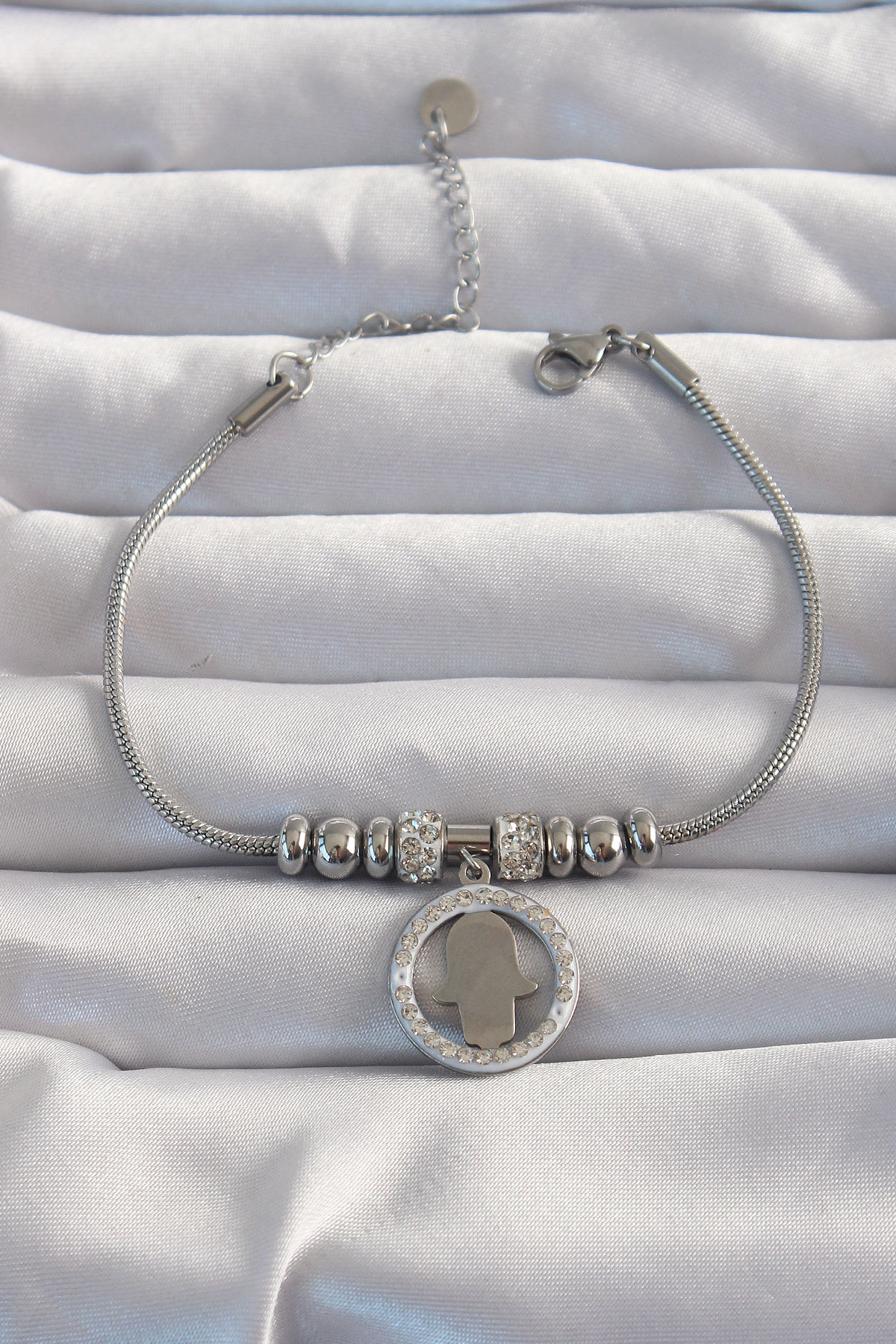 316L Çelik Özel Seri  Gümüş Renk Zirkon Taş Aksesuarlı F.tma Ana