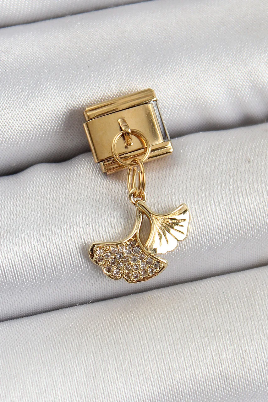 316l Çelik Sallantılı Zirkon Taşlı Balık Kuyruğu Model Gold Renk Nomination Charm Tj-bc1404 Diğer
