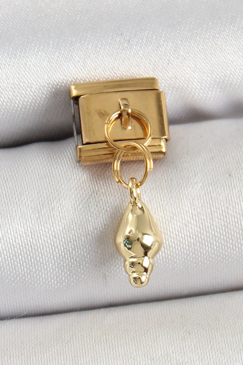 316l Çelik Sallantılı Deniz Kabuğu Model Gold Renk Nomination Charm - Lisinya Diğer