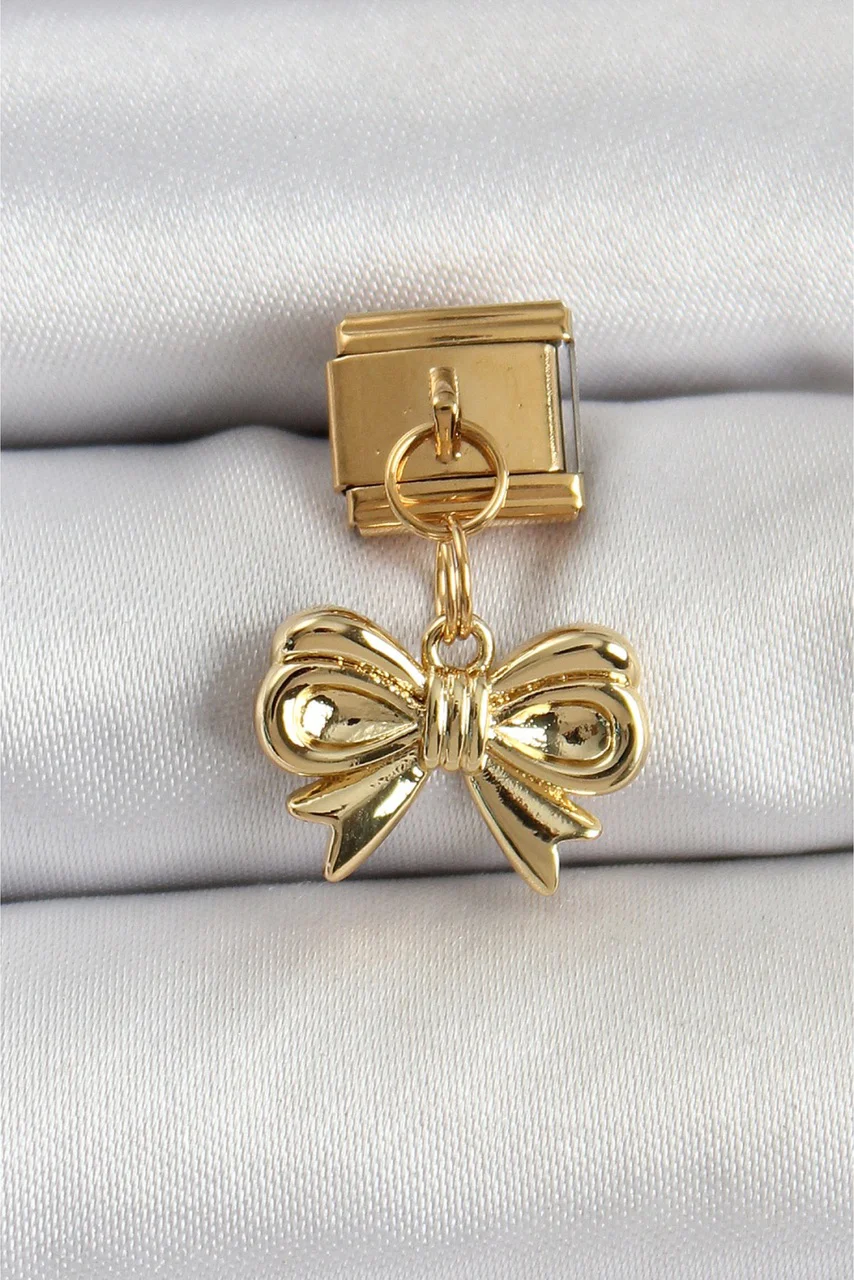 316l Çelik Sallantılı Fiyonk Model Gold Renk Nomination Charm Diğer
