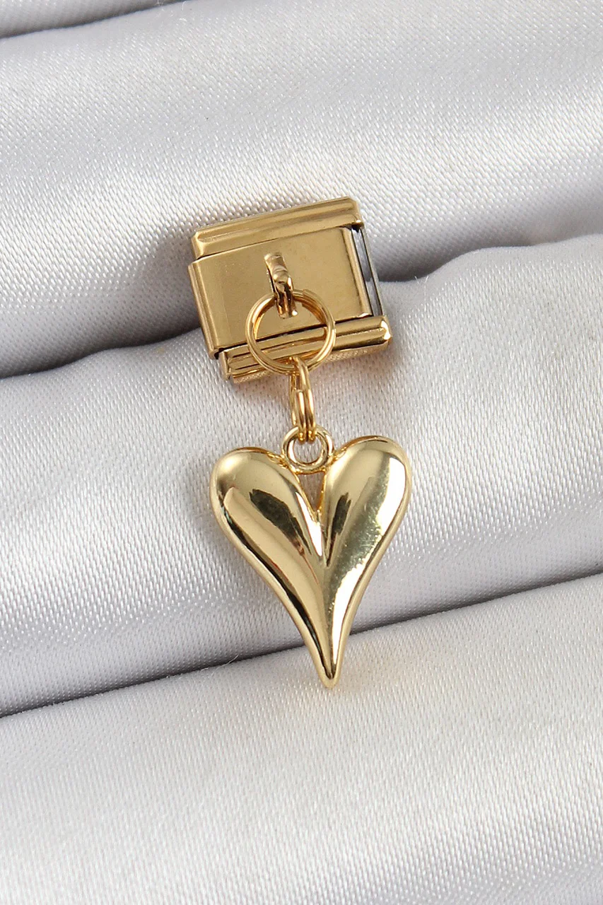 316l Çelik Sallantılı Kalp Model Gold Renk Nomination Charm Tj-bc1399 Diğer