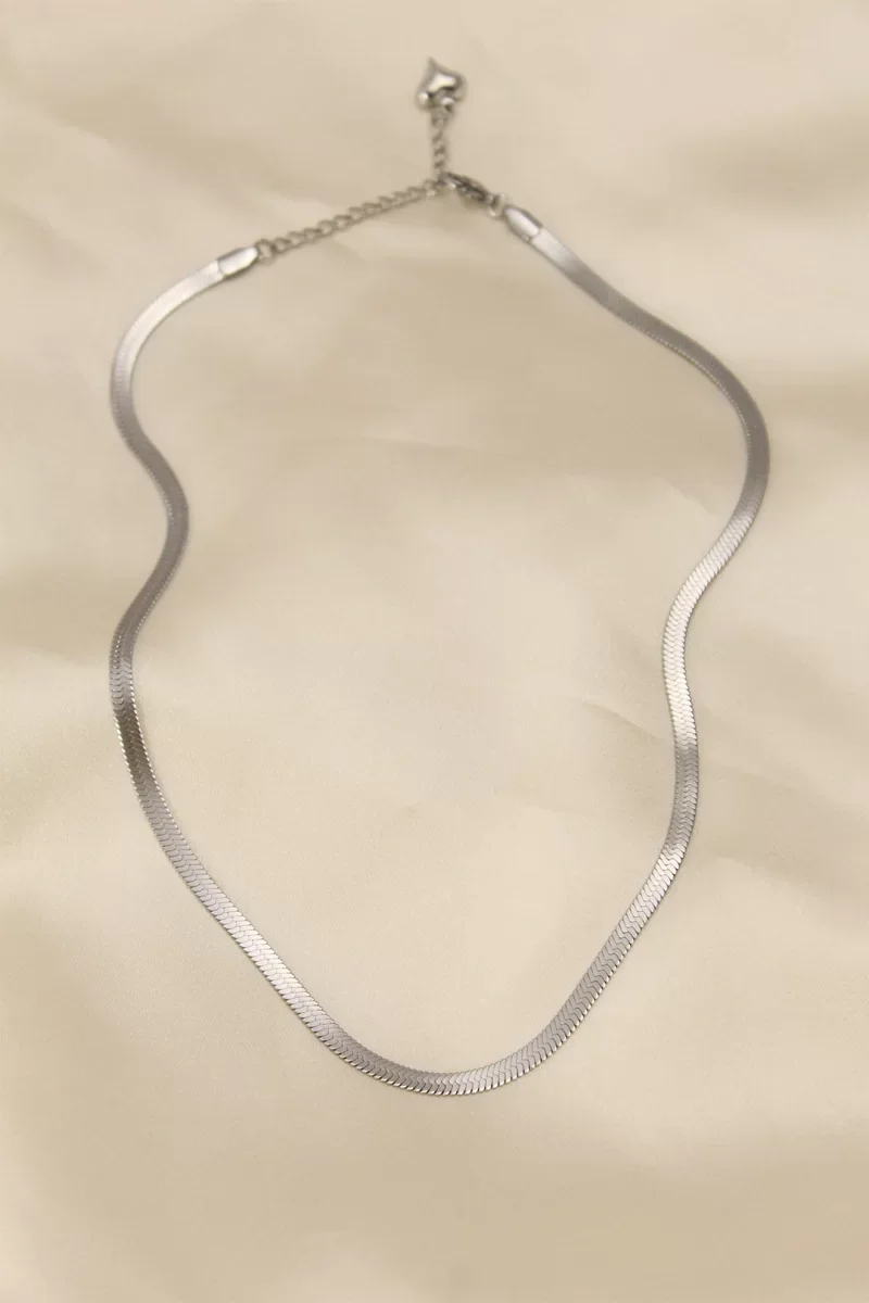 316L Çelik Silver Renk 45 cm İtalyan Zincir Model Kadın Kolye - L