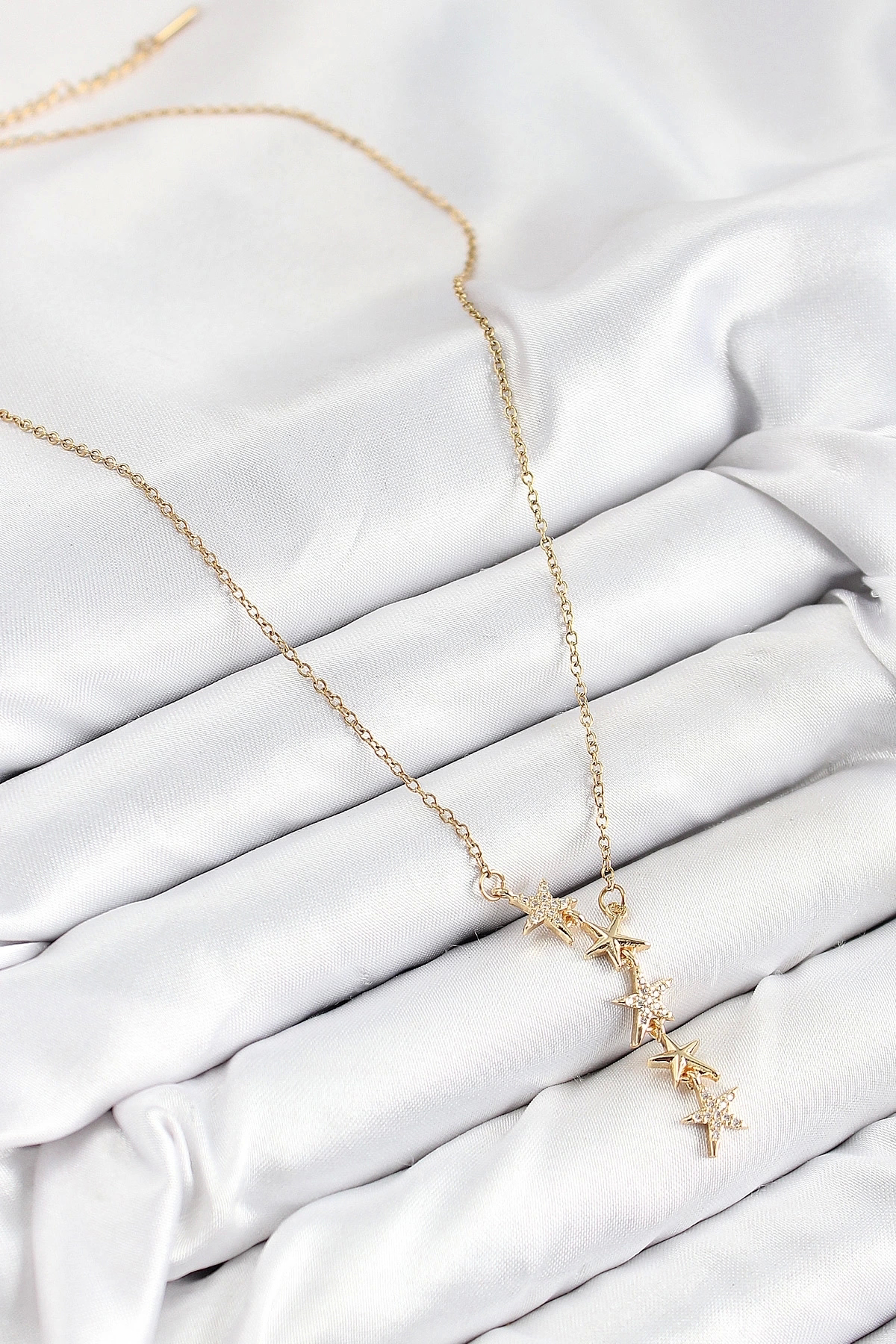 Butik 316L Çelik Yıldız Model Gold Renk Kadın Kolye
