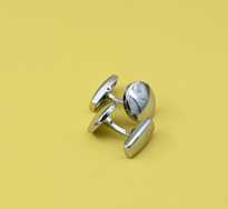 Tükkan Accessories 316L Çelik Yuvarlak Kol Düğmesi Gümüş Renk Kutulu Özel Tasarim Er