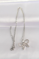 Stillove 316L Çelik Zincir Gümüş Renk Zirkon Taşlı Fiyonk Kolye