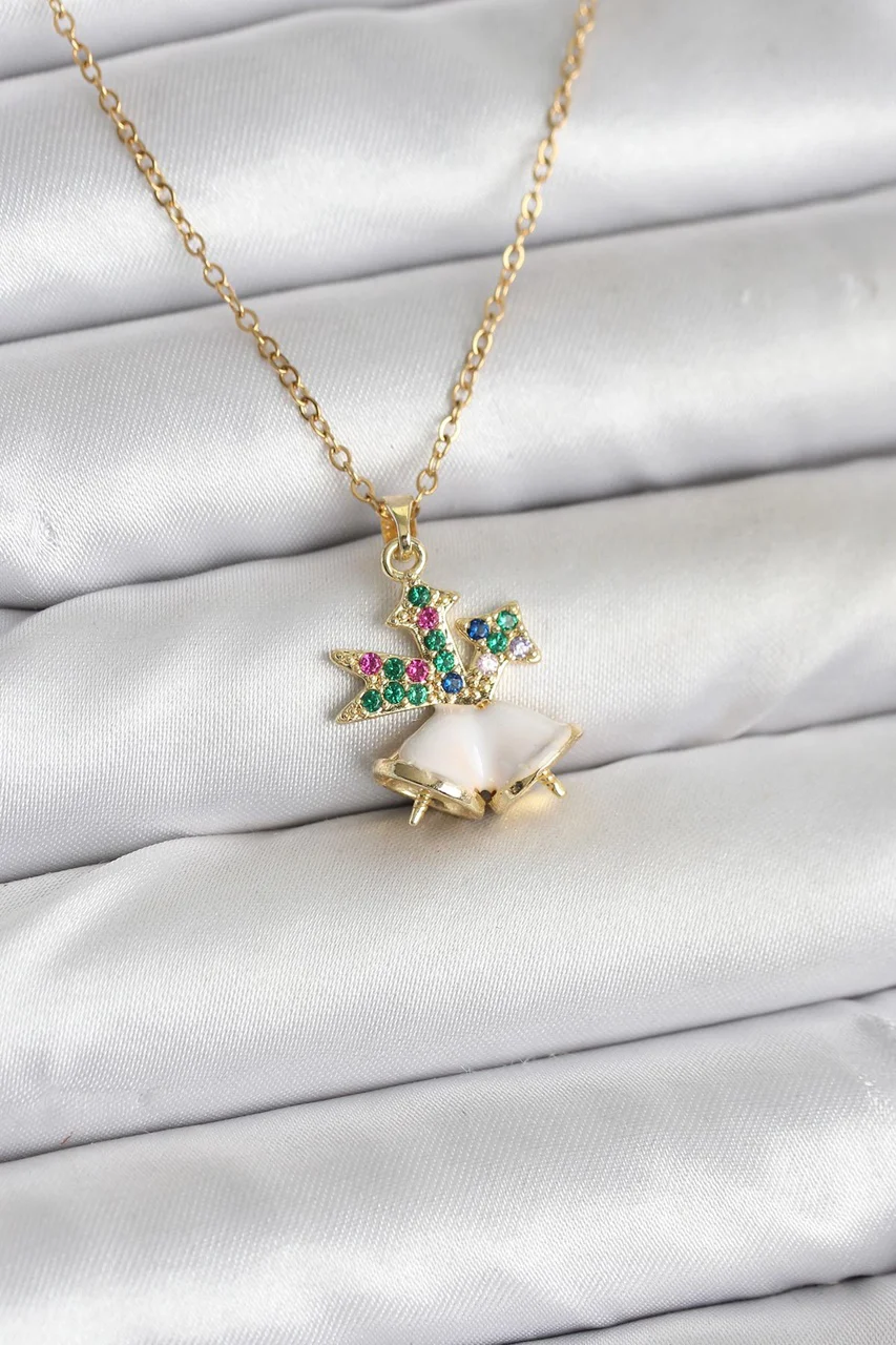 316l Çelik Zincir Gold Renk Chirtsmas Bell Model Yılbaşı Temalı Kadın Kolye Tj-bko10706 Diğer