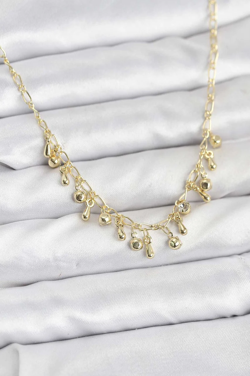 316l Çelik Zincir Gold Renk Kadın Kolye - Tj-bko10786 Diğer