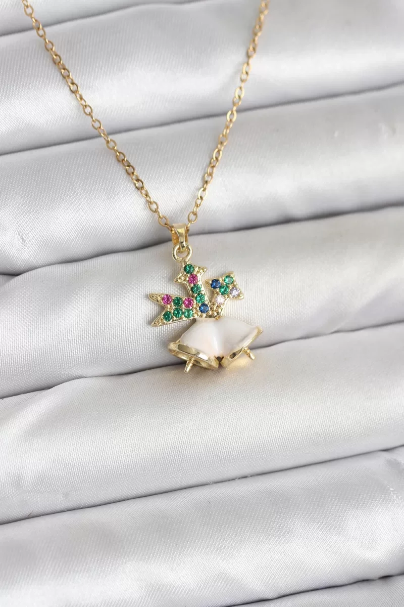 316L Çelik Zincir Gold Renk Chirtsmas Bell Model Yılbaşı Temalı K