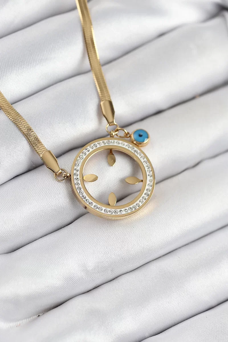 316L Çelik Zirkon Taşlı Çeyrek Takılabilir Gold Renk Kadın Kolye - Lisinya 316L Çelik Zirkon Taşlı Çeyrek Takılabilir Gold Renk Kadın Kolye - Lisinya