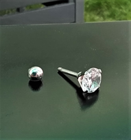 316L CERRAHİ ÇELİK GÜMÜŞ TEK TAŞ TOP UÇLU HELİX TRAGUS KULAK BURU