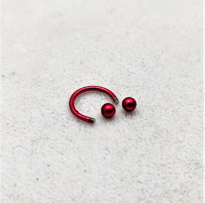 316L CERRAHİ ÇELİK PİERCİNG 10 MM KIRMIZI KAPLAMA DİŞ,DUDAK,KIKIR