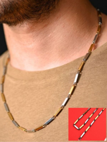 316L CERRAHİ ÇELİK GOLD/GÜMÜŞ 55 CM 3MM KALINLIK ÇELİK KOLYE-ÇKOL