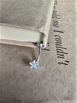 316L CERRAHİ ÇELİK YILDIZ ZİRKON TAŞ GÖBEK PİERCİNG-GBKPR73