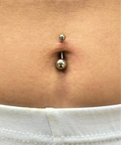 316L CERRAHİ ÇELİK METAL TOP ÇİFT TARAF TOPU ÇIKABİLEN GÖBEK PİER