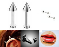 Tükkan Accessories 316L Cerrahi Çelik 2 Li Set Sivri Uç 8 Mm Piercing,Kulak,Dudak,Ki