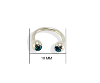 316L CERRAHİ ÇELİK 8 MM AÇIK YEŞİL TAŞ DİŞ, DUDAK, KIKIRDAK, TRAG
