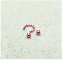 316L CERRAHİ ÇELİK PİERCİNG 8 MM PEMBE KAPLAMA DİŞ,DUDAK,KIKIRDAK