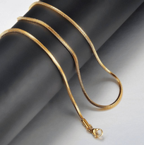 316L CERRAHİ ÇELİK GOLD KAPLAMA 1 MM KARE YILAN İTALYAN ZİNCİR ÇE