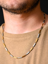 316L CERRAHİ ÇELİK GOLD/GÜMÜŞ 55 CM 3MM KALINLIK ÇELİK KOLYE-ÇKOL