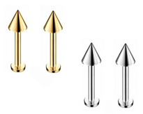 316L Cerrahi Çelik 4 LÜ SET SİVRİ UÇ 8 MM Piercing,Kulak,Dudak,Kı