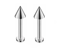 Tükkan Accessories 316L Cerrahi Çelik 2 Li Set Sivri Uç 8 Mm Piercing,Kulak,Dudak,Ki